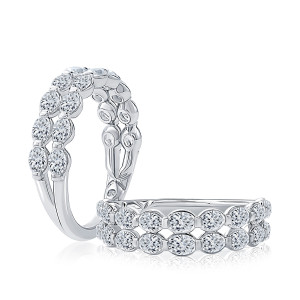 A.JAFFE WRC3618L 14 Karat diamond wedding ring, front view