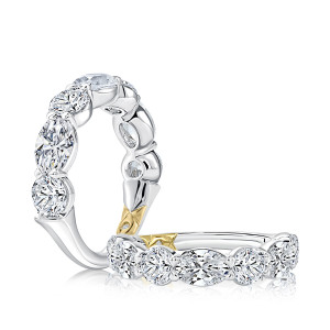 A.JAFFE WRC3687LH 14 Karat diamond wedding ring, front view