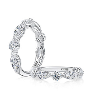 A.JAFFE WRC3704 14 Karat diamond wedding ring, front view