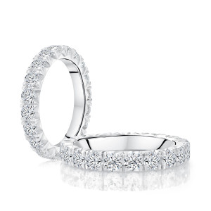 A.JAFFE WRC3716CE 14 Karat diamond wedding ring, front view