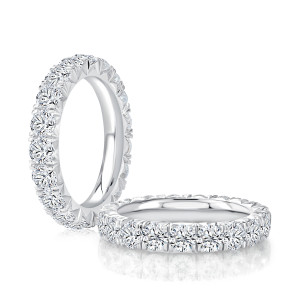A.JAFFE WRC3716DE 14 Karat diamond wedding ring, front view
