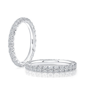 A.JAFFE WRC3716E 14 Karat diamond wedding ring, front view