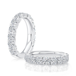 A.JAFFE WRC3716FT 14 Karat diamond wedding ring, front view