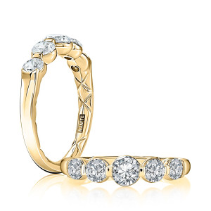 A.JAFFE WRC3827Q 14 Karat diamond wedding ring, front view