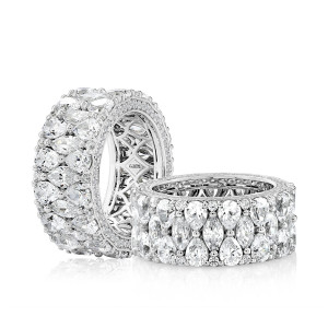 A.JAFFE WRC3989E 14 Karat diamond wedding ring, front view
