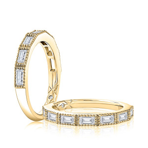 A.JAFFE WRC4243L 14 Karat diamond wedding ring, front view