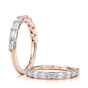 A.JAFFE WRC4347L 14 Karat diamond wedding ring, front view