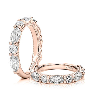 A.JAFFE WRC4364T 14 Karat diamond wedding ring, front view