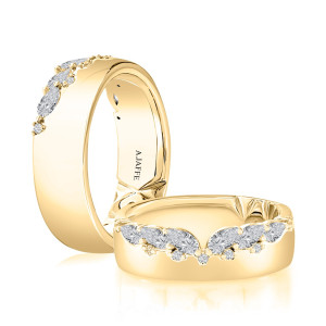 A.JAFFE WRC4386L 14 Karat diamond wedding ring, front view