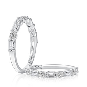 A.JAFFE WRC4466LH 14 Karat diamond wedding ring, front view