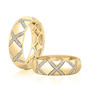 A.JAFFE WRC4492E 18 Karat diamond wedding ring, front view