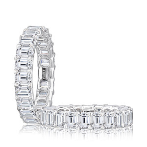A.JAFFE WRECD1179E 14 Karat diamond wedding ring, front view