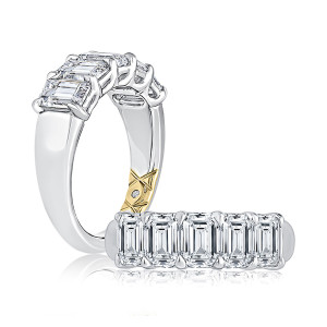 A.JAFFE WRECJ1179 14 Karat diamond wedding ring, front view