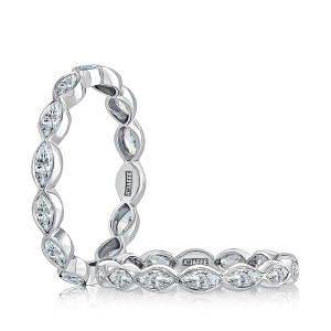 A.JAFFE WRMQB1491H 14 Karat diamond wedding ring, front view
