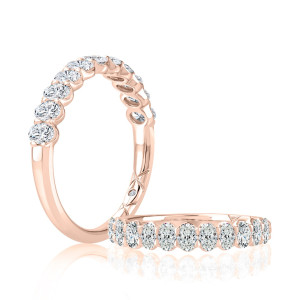 A.JAFFE WROVB1182BLH 14 Karat diamond wedding ring, front view