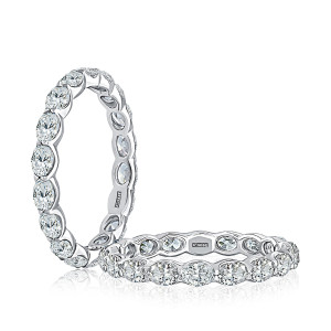 A.JAFFE WROVB1211E 14 Karat diamond wedding ring, front view