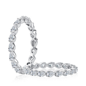 A.JAFFE WRPSA1212E 14 Karat diamond wedding ring, front view