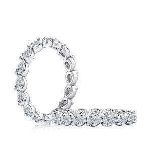 A.JAFFE WRPSN1212E 14 Karat diamond wedding ring, front view