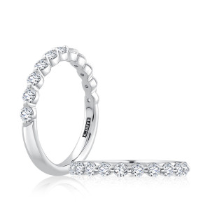 A.JAFFE WRRDK1243H 14 Karat diamond wedding ring, front view