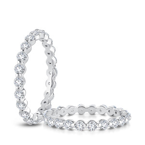 A.JAFFE WRRDL1243E 14 Karat diamond wedding ring, front view