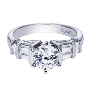 Gabriel 14 Karat Contemporary Engagement Ring ER3710W44JJ