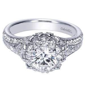 Gabriel 14 Karat Contemporary Engagement Ring ER98588W44JJ