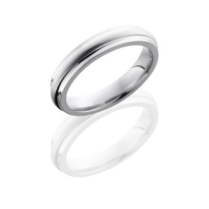 Lashbrook CC4DGE Angle Satin-Polish Cobalt Chrome Wedding Ring or Band