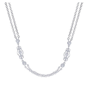 Gabriel Fashion 14 Karat Roaring 20's Diamond By The Yard Necklace NK1312W44JJ