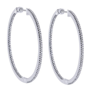 Gabriel Fashion 14 Karat Hoops Classic Earrings EG10406W45JJ