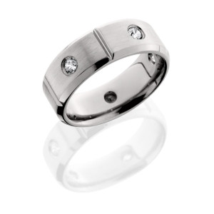 Lashbrook 8B5SEGDIA5X.06 POLISH-SATIN-POLISH Titanium Wedding Ring or Band