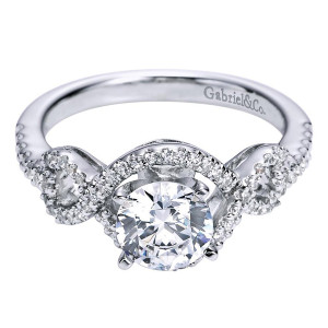 Gabriel 14 Karat Contemporary Engagement Ring ER5705W44JJ