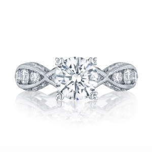 2644RD7512 Platinum Tacori Classic Crescent Engagement Ring