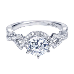 Gabriel 14 Karat Contemporary Engagement Ring ER7547W44JJ