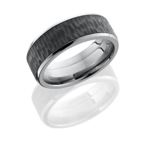 Lashbrook PF8B16/Z TREEBARK 1/POLISH Titanium Wedding Ring or Band