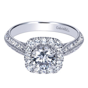 Gabriel 14 Karat Contemporary Engagement Ring ER98665W44JJ