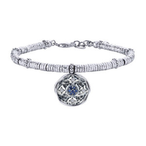 Gabriel Fashion Silver Two-Tone Byblos Charm Bracelet TB3666MXJMC