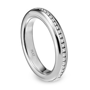 Kretchmer Platinum Omega Band with Channel Set Diamonds