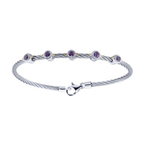 Gabriel Fashion Mixed Metal Multi-Tone Hampton Stainless Steel Bangle Bracelet TB2684MMJAM