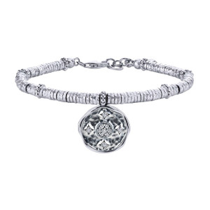 Gabriel Fashion Silver Two-Tone Byblos Charm Bracelet TB3667MXJWS