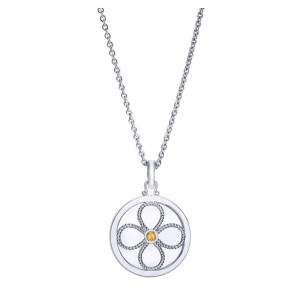 Gabriel Fashion Silver Swing Locket Necklace NK2841SVJCT