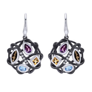 Gabriel Fashion Silver Byblos Drop Earrings EG12555SVJMC