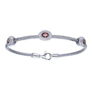 Gabriel Fashion Silver Two-Tone Hampton Stainless Steel Bangle Bracelet BG2740MXJGN