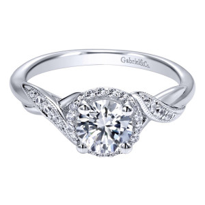 Gabriel 14 Karat Contemporary Engagement Ring ER11828R3W44JJ