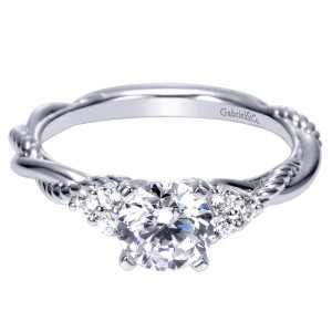 Gabriel 14 Karat Contemporary Engagement Ring ER8817W44JJ