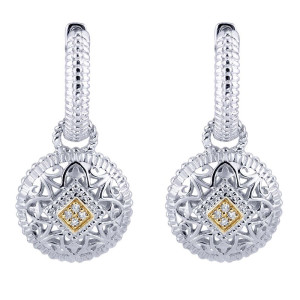 Gabriel Fashion Silver / 18 Karat Two-Tone Mediterranean Drop Earrings EG11070MY5JJ