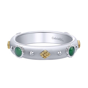 Gabriel Fashion Silver / 18 Karat Two-Tone Stackable Stackable Ladies' Ring LR5953-7E4MYJJJ