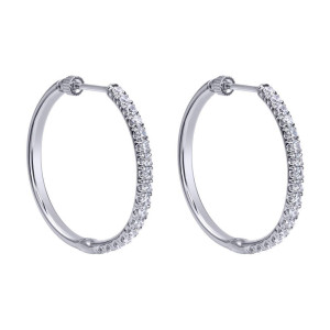 Gabriel Fashion 14 Karat Hoops Classic Earrings EG11022W44JJ