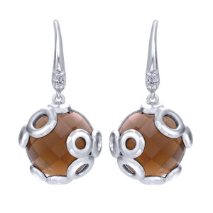 Gabriel Fashion Silver Cirque Drop Earrings EG11870SVJMC