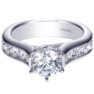 Gabriel 14 Karat Contemporary Engagement Ring ER4186W44JJ