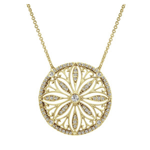 Gabriel Fashion 14 Karat Lace Necklace NK4858Y45JJ